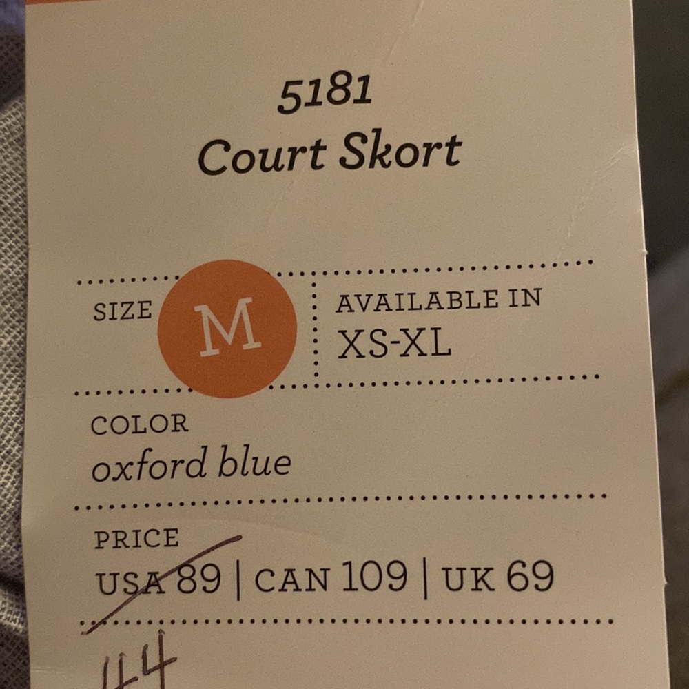 NWT Cabi Court Skort Oxford Blue Enamel Buttons Elastic Waist Tie At Waist - Picture 6 of 7
